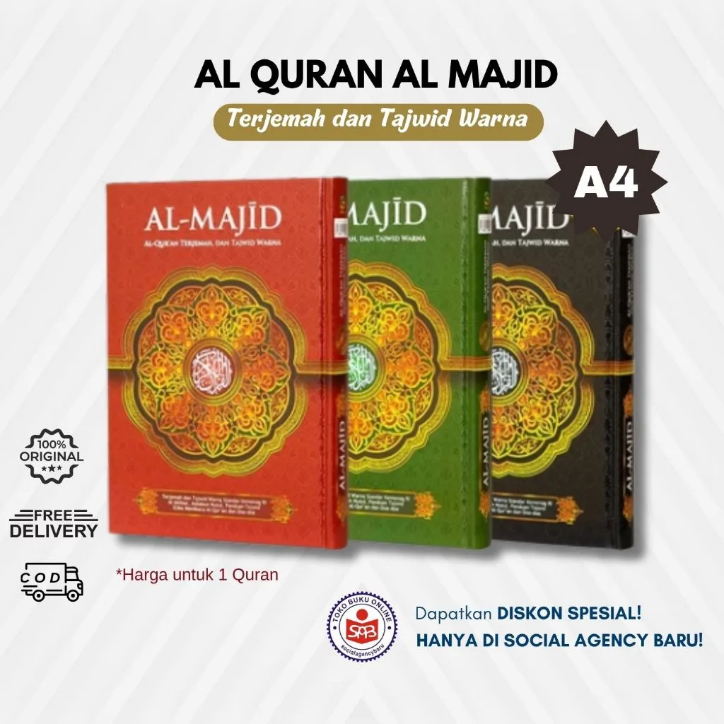 Al Quran Al Majid Terjemah dan Tajwid Warna Ukuran A4